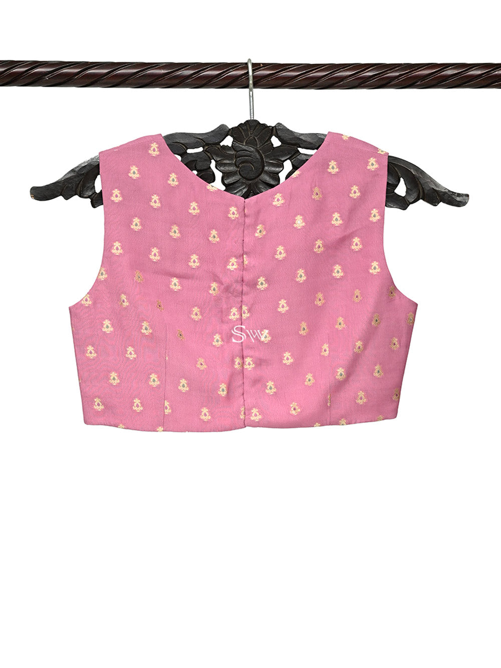 Pink Meenakari Georgette Banarasi Ready-made Blouse - Sacred Weaves
