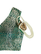 Bottle Green Satin Brocade Banarasi Ready-made Blouse - Sacred Weaves