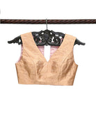 Pastel Pink Tissue Brocade Banarasi Ready-made Blouse - Sacred Weaves