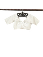 Off-White Satin Silk Banarasi Ready-Made Blouse - Sacred Weaves