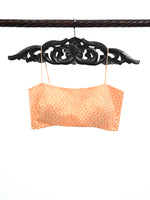 Pastel Orange Cotton Silk Banarasi Ready-made Blouse