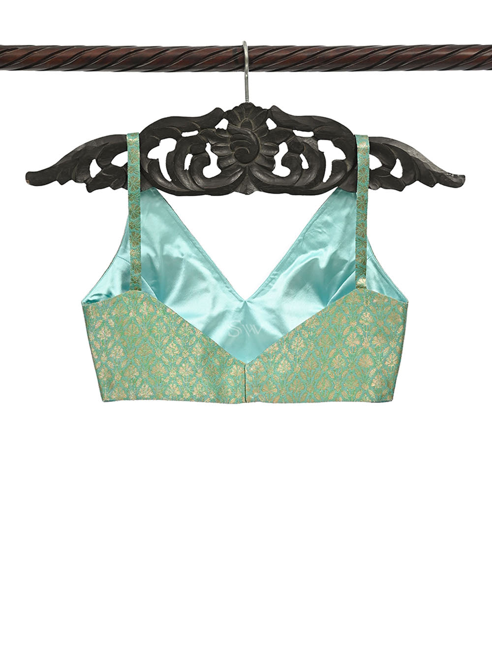 Green Brocade Katan Silk Banarasi Ready-Made Blouse - Sacred Weaves