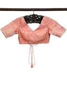 Pink Uppada Silk Banarasi Ready-Made Blouse - Sacred Weaves