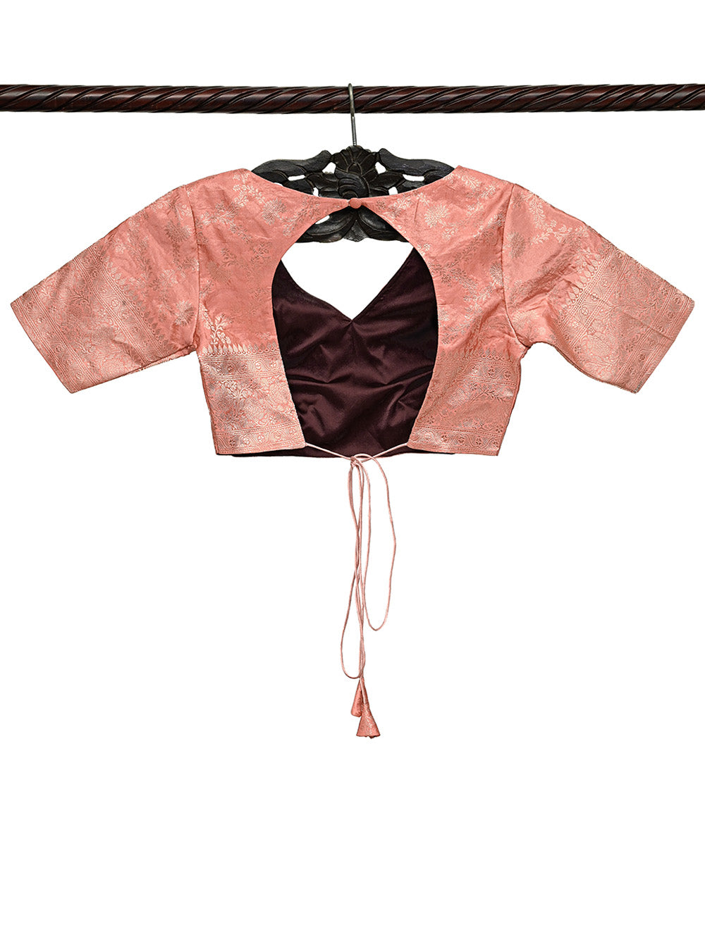 Pink Uppada Silk Banarasi Ready-Made Blouse - Sacred Weaves