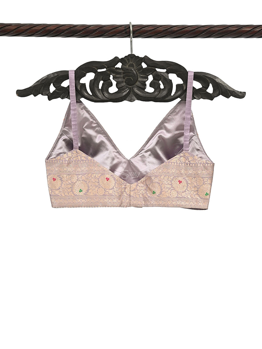 Pastel Purple Meenakari Uppada Silk Banarasi Ready-Made Blouse - Sacred Weaves