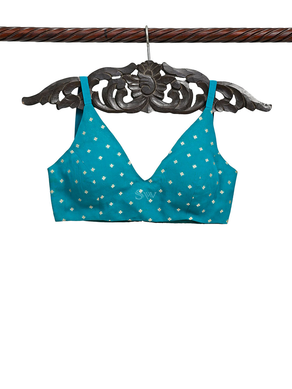 Teal Green Georgette Banarasi Ready-Made Blouse - Sacred Weaves