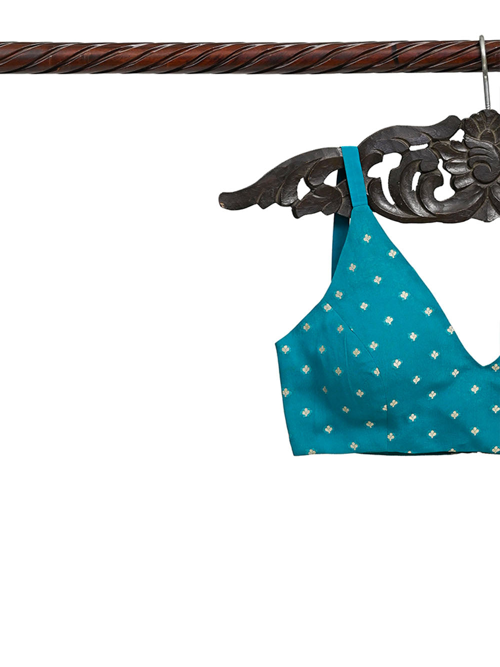 Teal Green Georgette Banarasi Ready-Made Blouse - Sacred Weaves