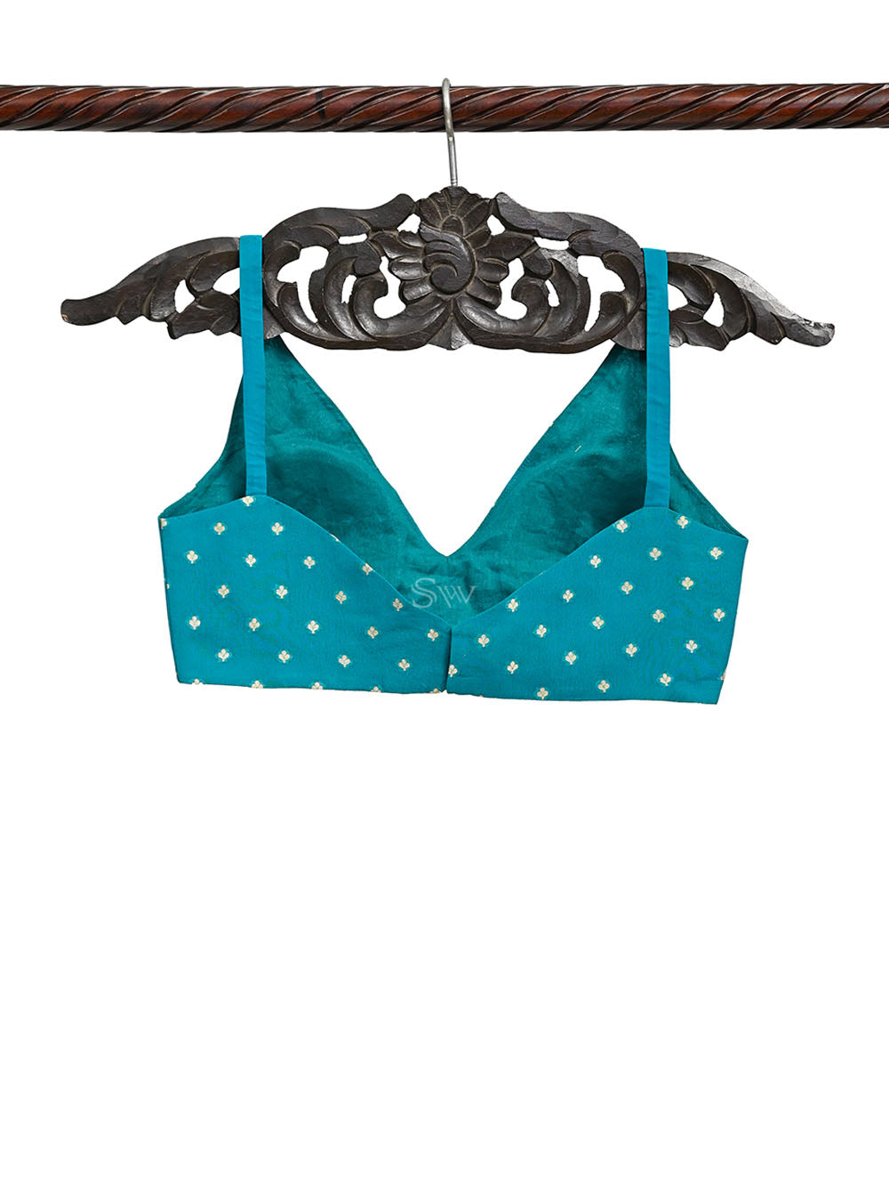 Teal Green Georgette Banarasi Ready-Made Blouse - Sacred Weaves