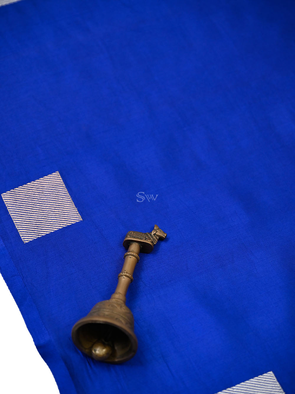Blue Sona Roopa Booti Katan Silk Handloom Banarasi Suit - Sacred Weaves