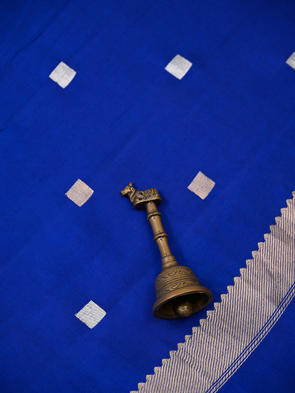 Blue Sona Roopa Booti Katan Silk Handloom Banarasi Suit - Sacred Weaves