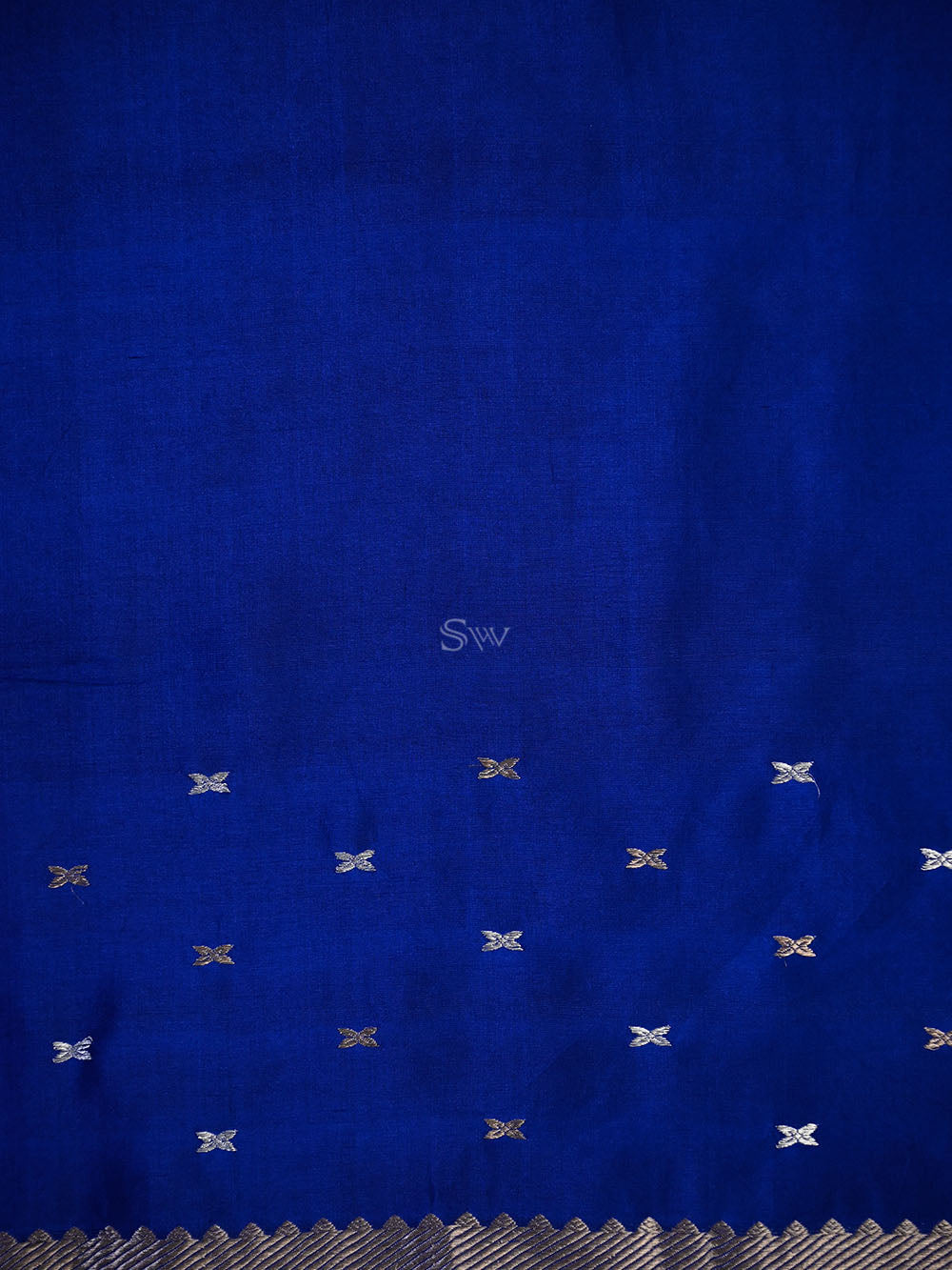 Blue Sona Roopa Booti Katan Silk Handloom Banarasi Suit - Sacred Weaves