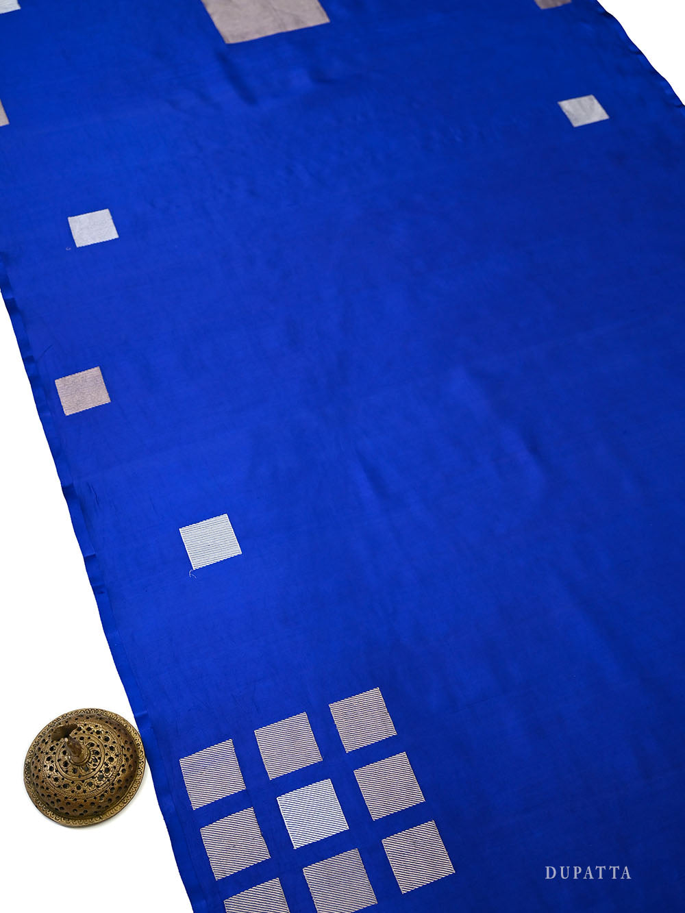 Blue Sona Roopa Booti Katan Silk Handloom Banarasi Suit - Sacred Weaves
