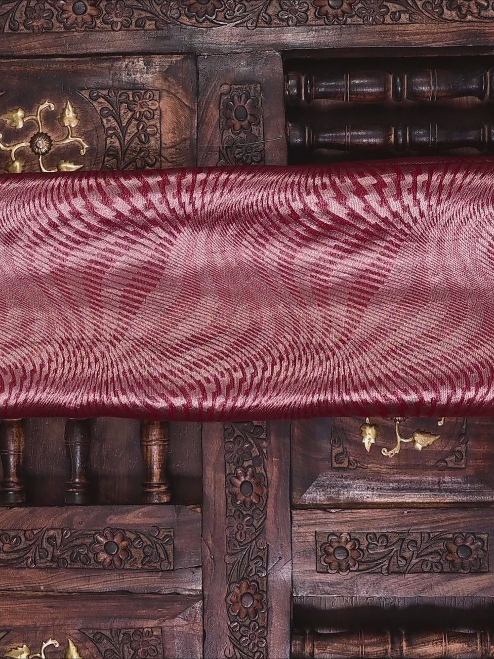 Maroon Silk Brocade Handloom Banarasi Saree - Sacred Weaves
