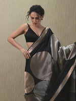 Black Katan Silk Handloom Banarasi Saree