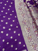 Purple Meenakari Khaddi Georgette Handloom Banarasi Suit - Sacred Weaves