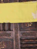 Neon Yellow Shikargah Boota Satin Silk Handloom Banarasi Saree