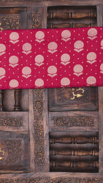 Dark Pink Booti Katan Silk Uppada Handloom Banarasi Saree
