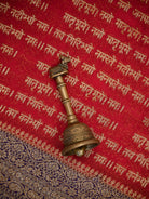 Red Mantra Khaddi Georgette Handloom Banarasi Saree - Sacred Weaves