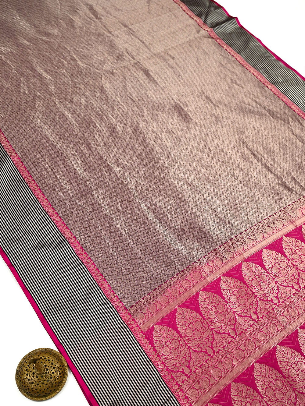 Wine Silk Brocade Handloom Banarasi Saree