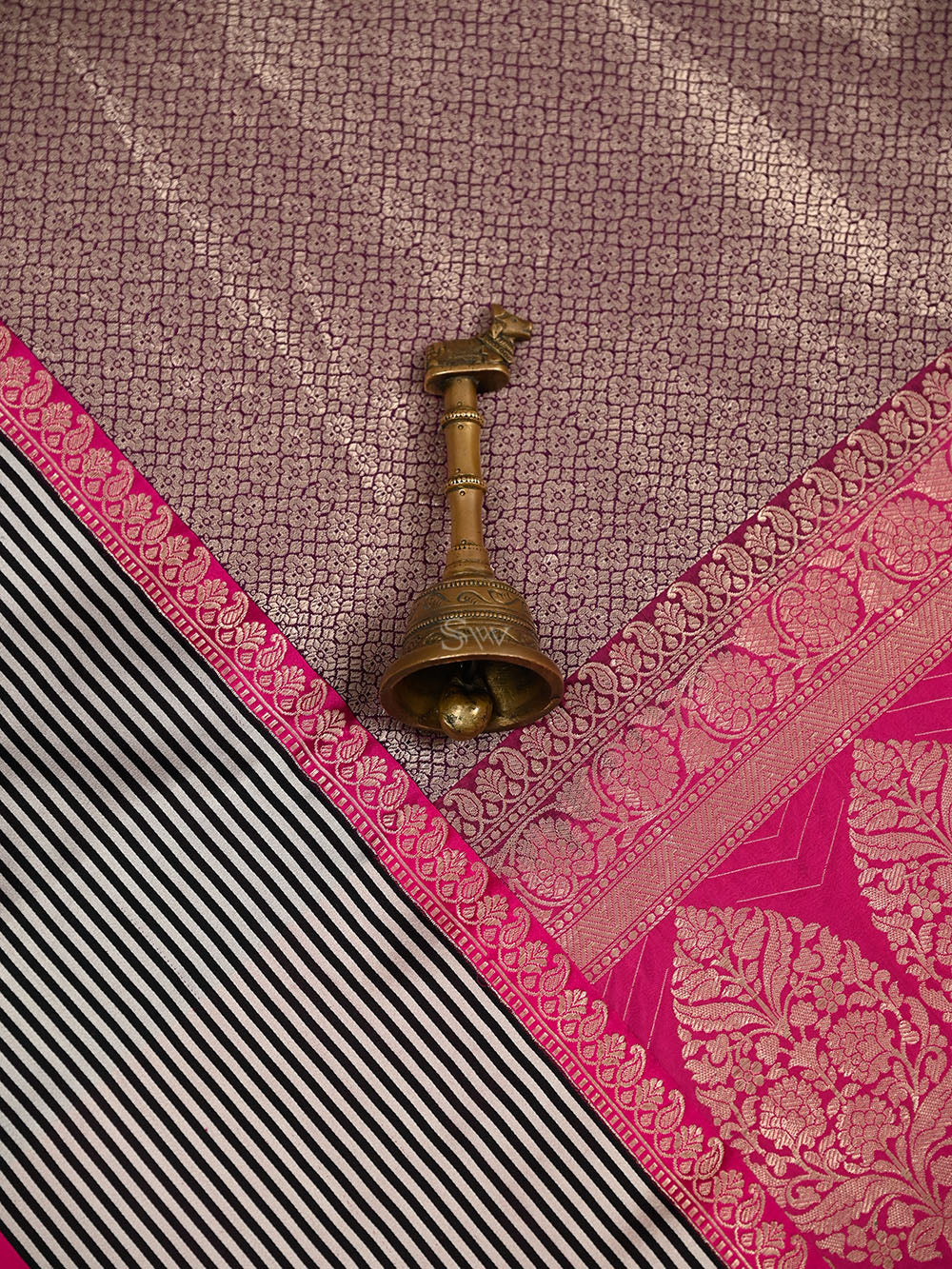 Wine Silk Brocade Handloom Banarasi Saree