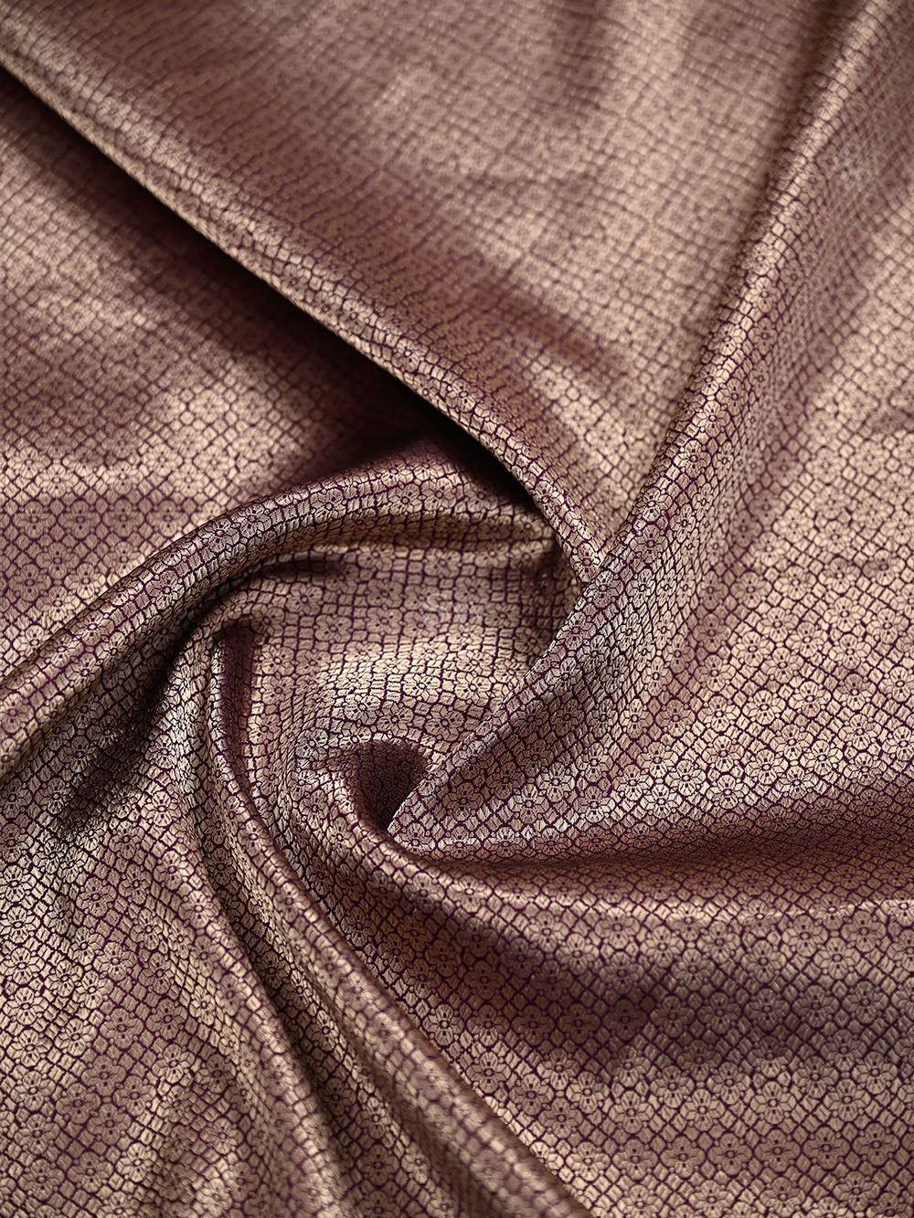 Wine Silk Brocade Handloom Banarasi Saree