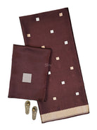Wine Sona Roopa Booti Katan Silk Handloom Banarasi Suit - Sacred Weaves