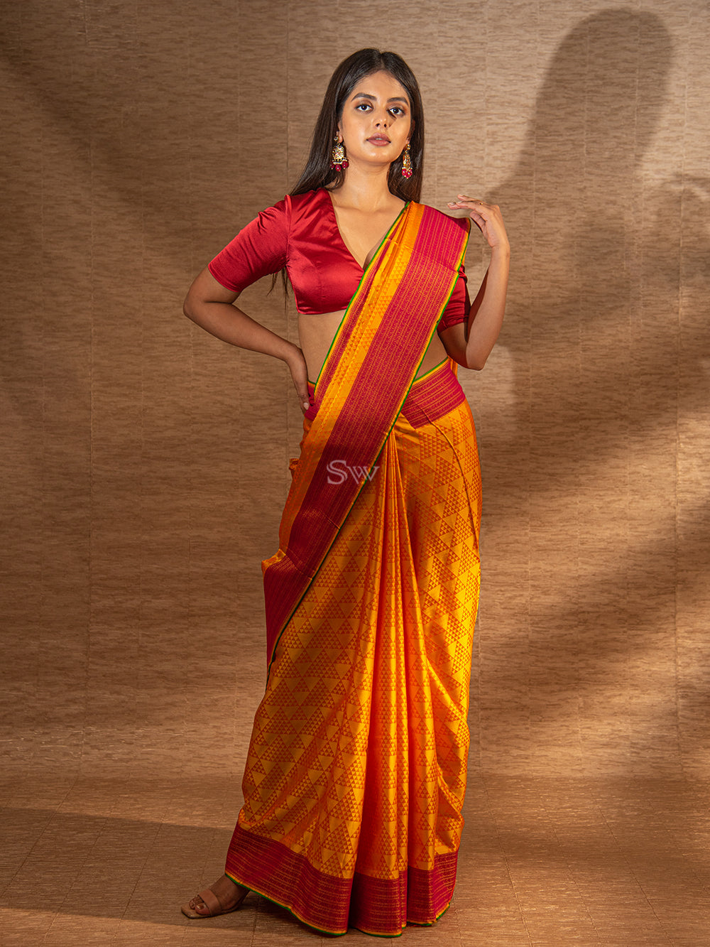 Yellow Tanchoi Silk Handloom Banarasi Saree - Sacred Weaves