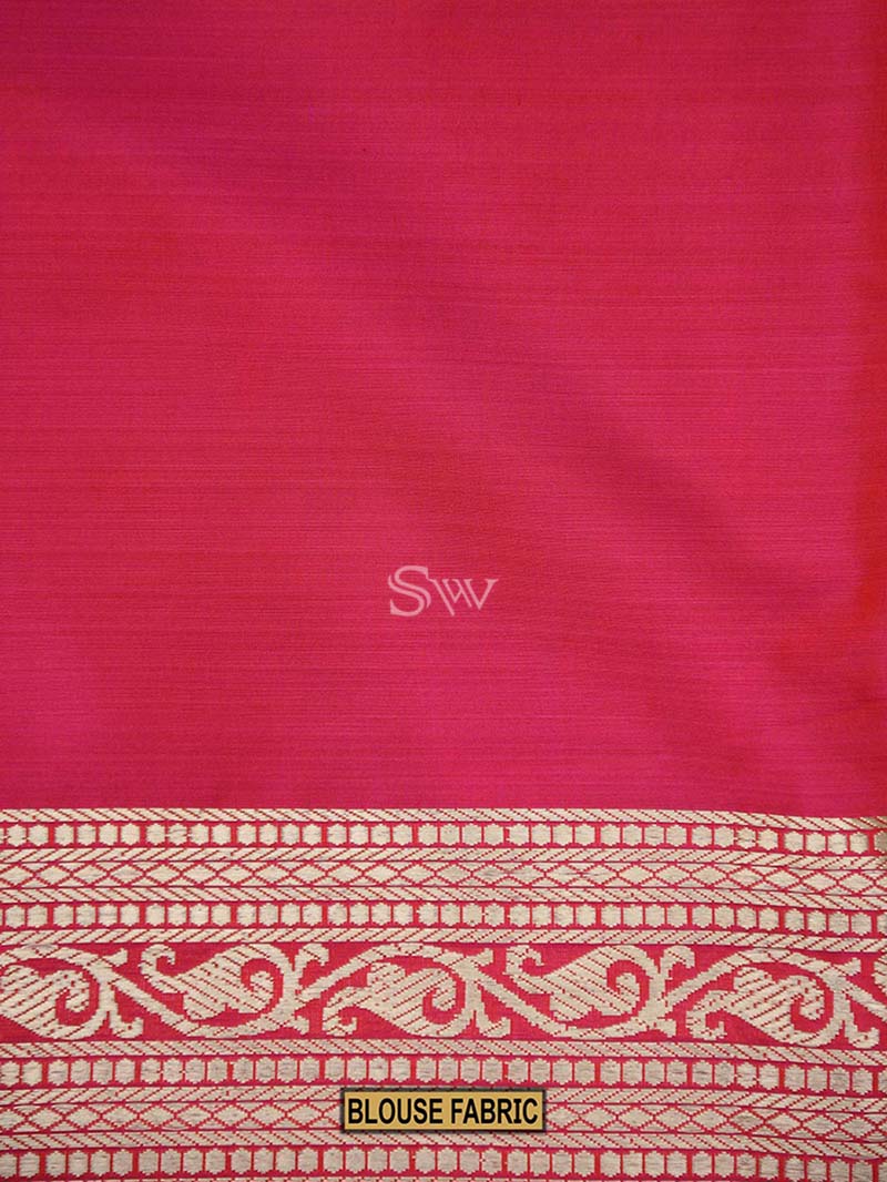 Copper Meenakari Katan Silk Handloom Banarasi Saree - Sacred Weaves