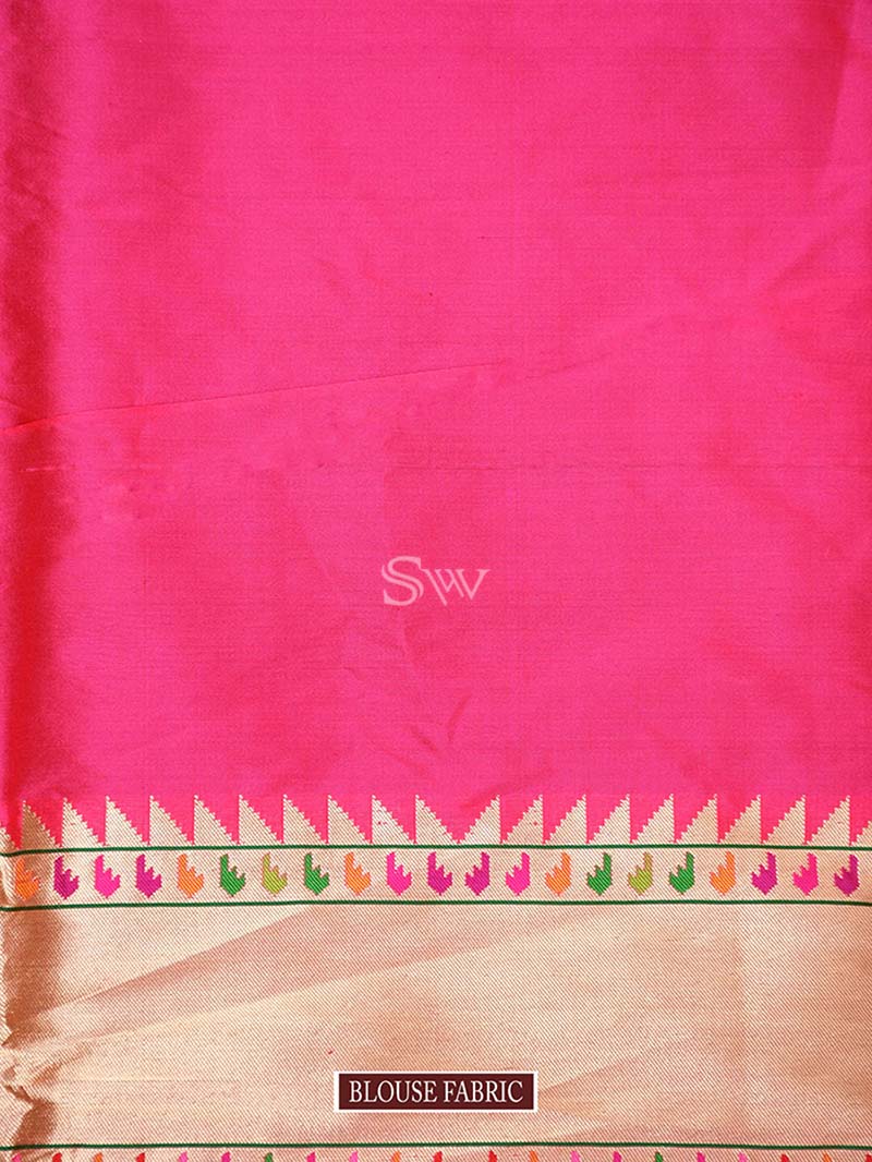 Pink Katan Silk Brocade Handloom Banarasi Saree - Sacred Weaves