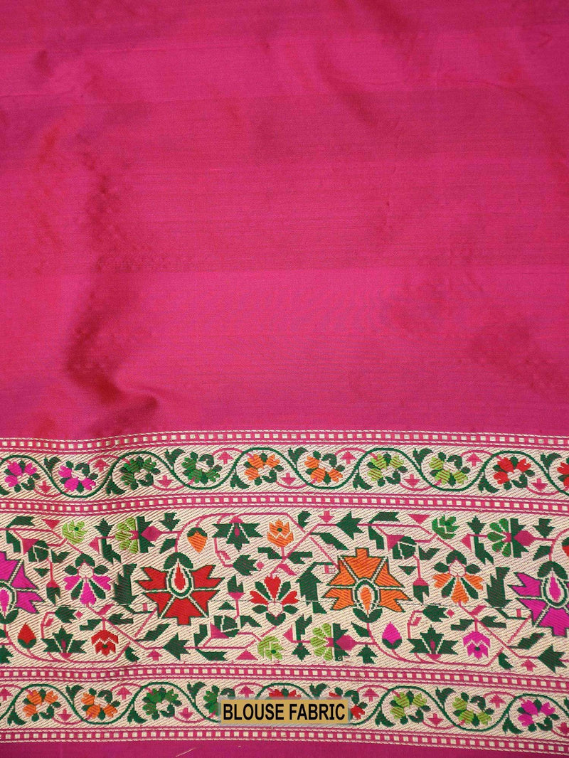 Pink Meenakari Katan Silk Handloom Banarasi Saree - Sacred Weaves