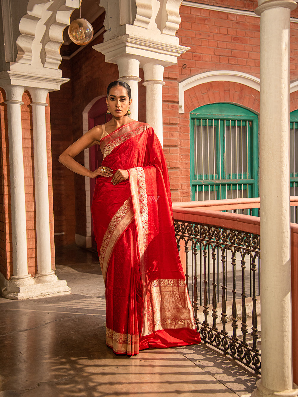 Red Tanchoi Silk Handloom Banarasi Saree - Sacred Weaves