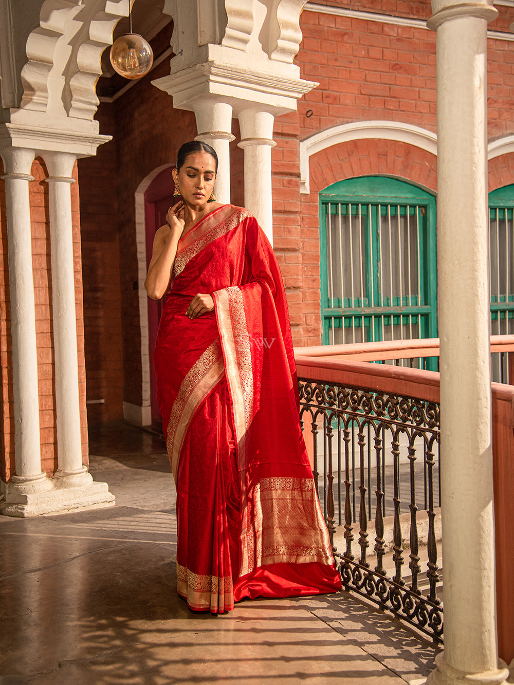 Red Tanchoi Silk Handloom Banarasi Saree - Sacred Weaves