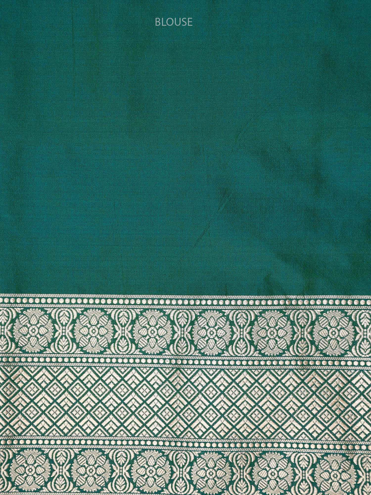 Teal Green Uppada Katan Silk Handloom Banarasi Saree - Sacred Weaves