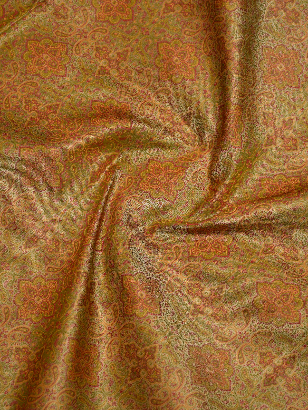 Beige Tanchoi Silk Handloom Banarasi Saree - Sacred Weaves