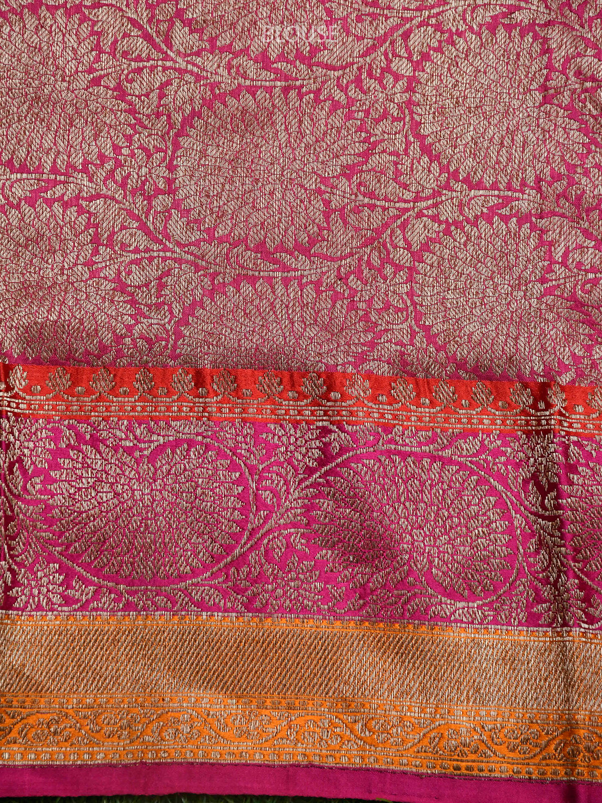 Red Booti Katan Silk Handloom Banarasi Saree - Sacred Weaves