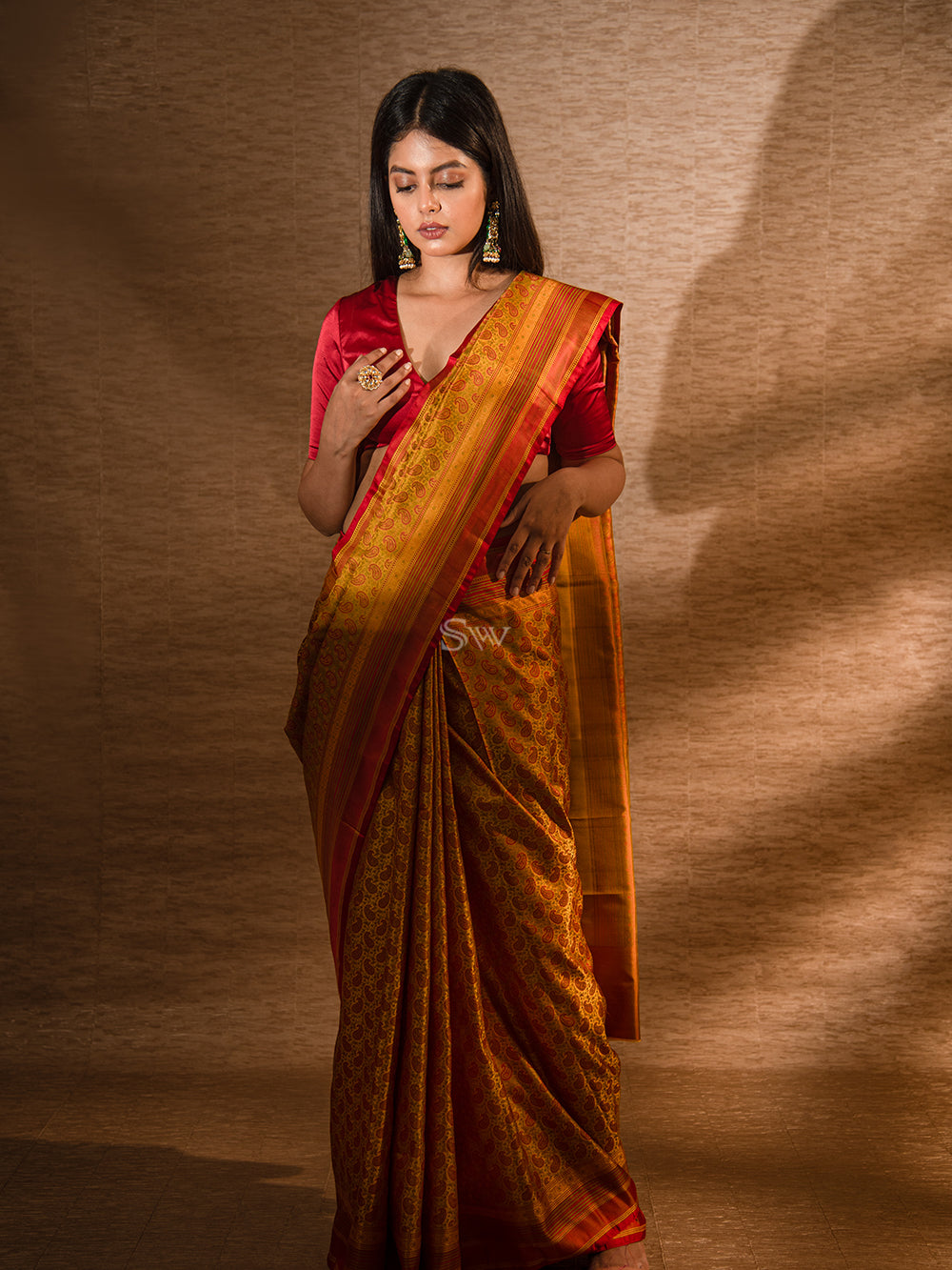Yellow Tanchoi Silk Handloom Banarasi Saree - Sacred Weaves