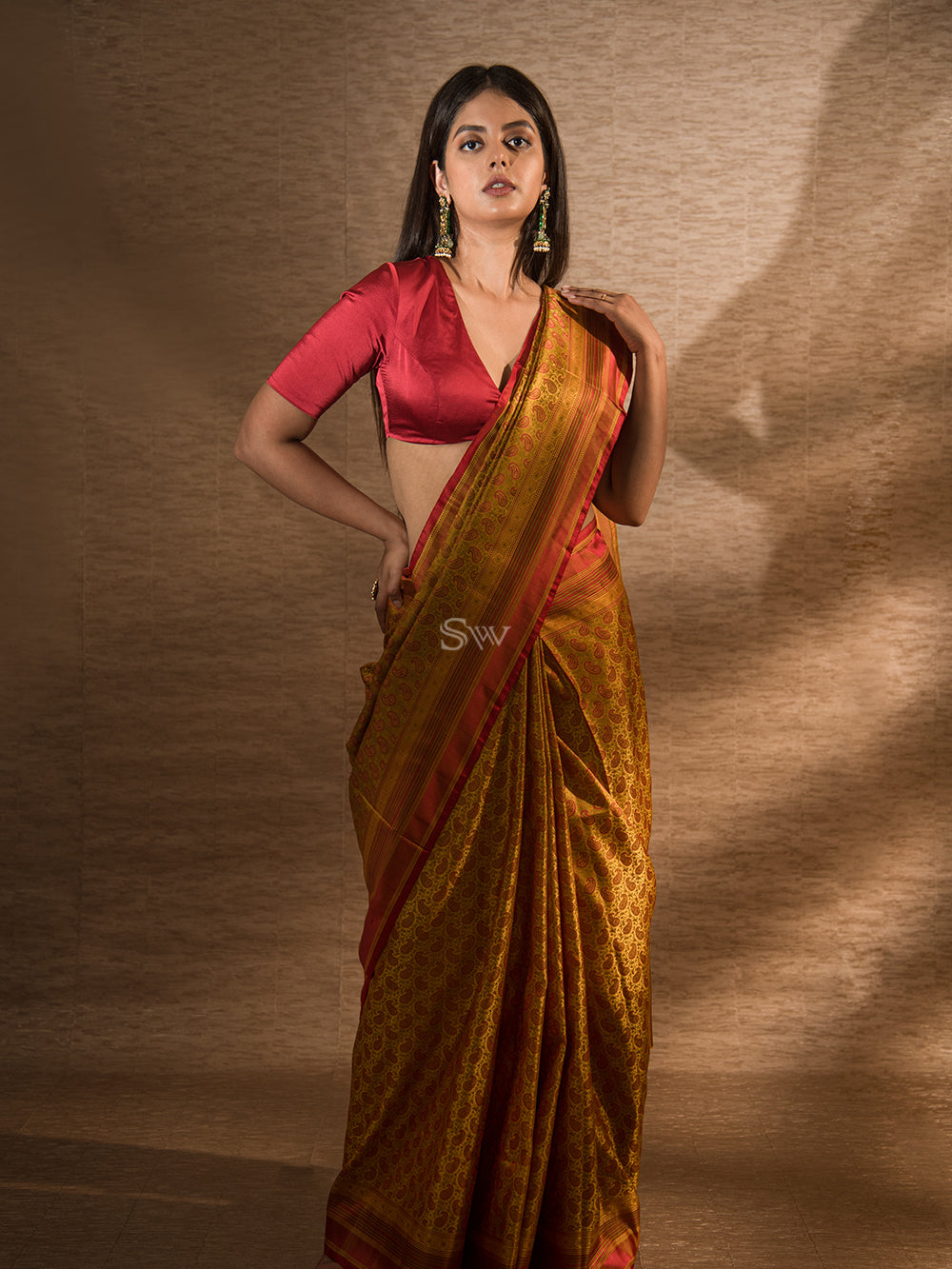 Yellow Tanchoi Silk Handloom Banarasi Saree - Sacred Weaves