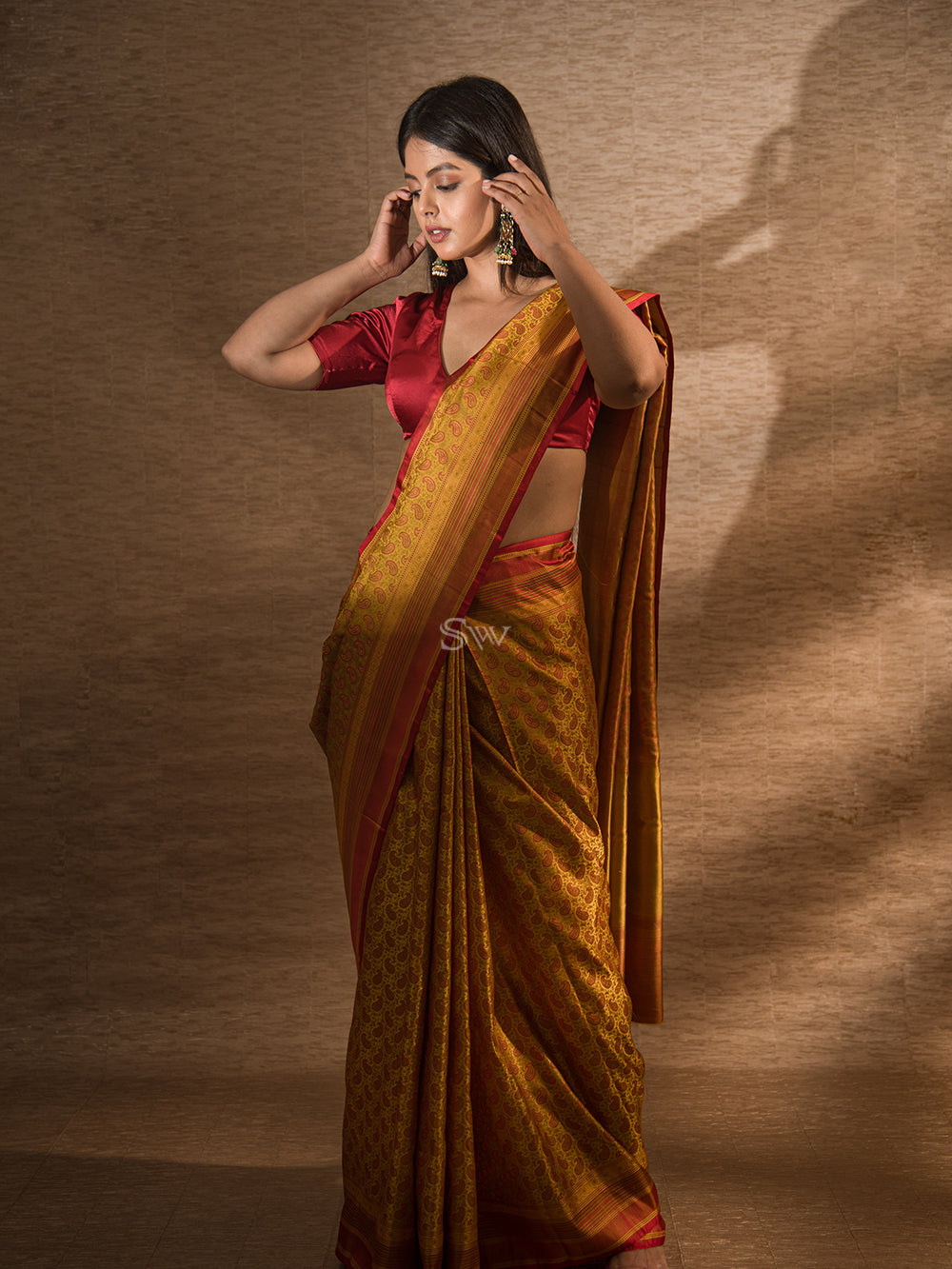 Yellow Tanchoi Silk Handloom Banarasi Saree - Sacred Weaves