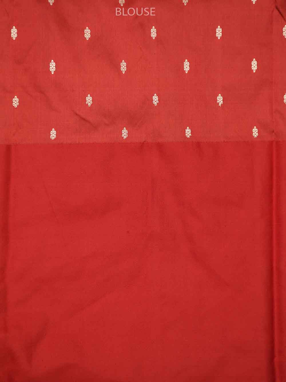 Parrot Green Boota Katan Silk Handloom Banarasi Saree - Sacred Weaves