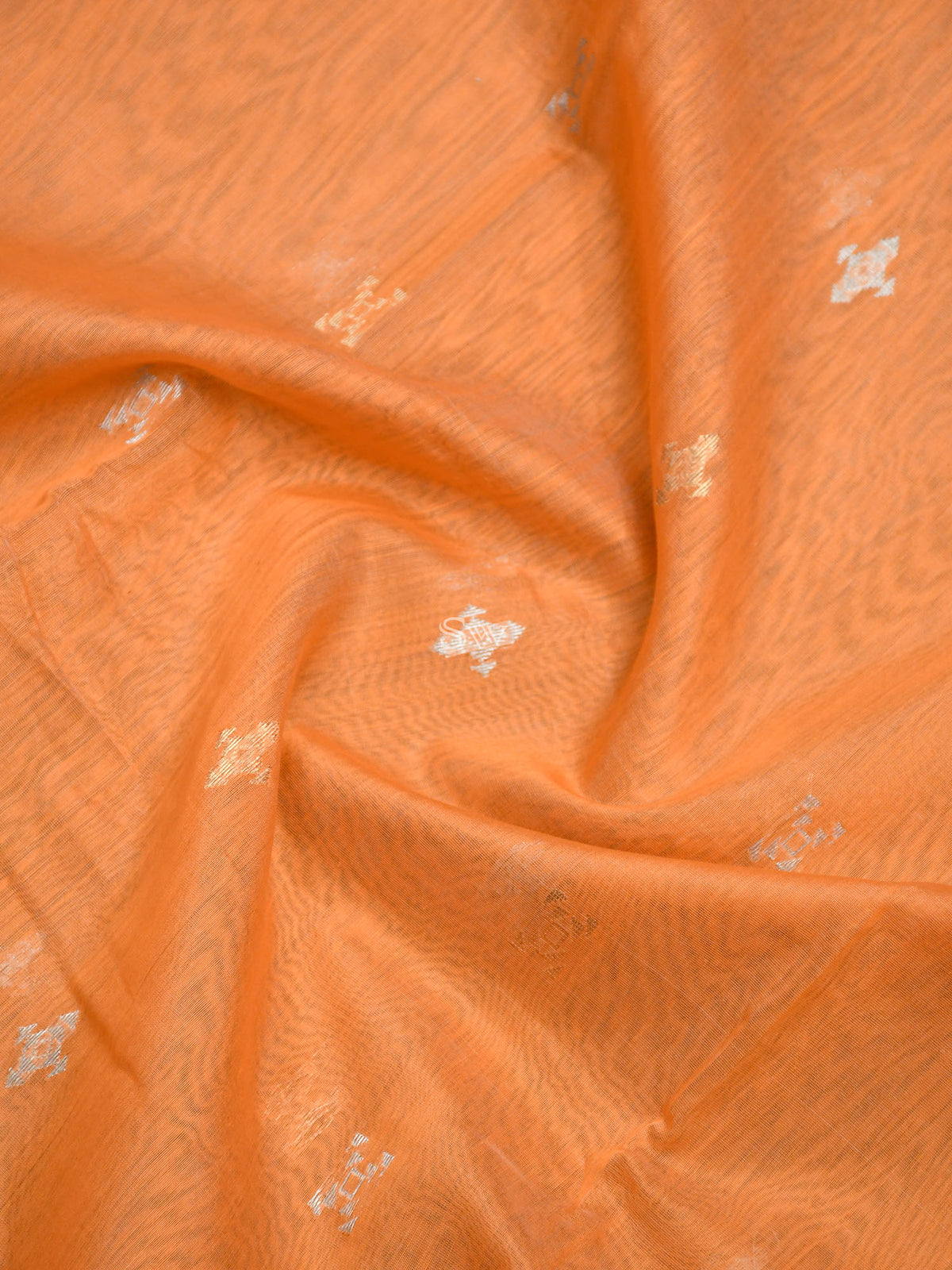 Orange Chanderi Silk Handloom Banarasi Saree - Sacred Weaves