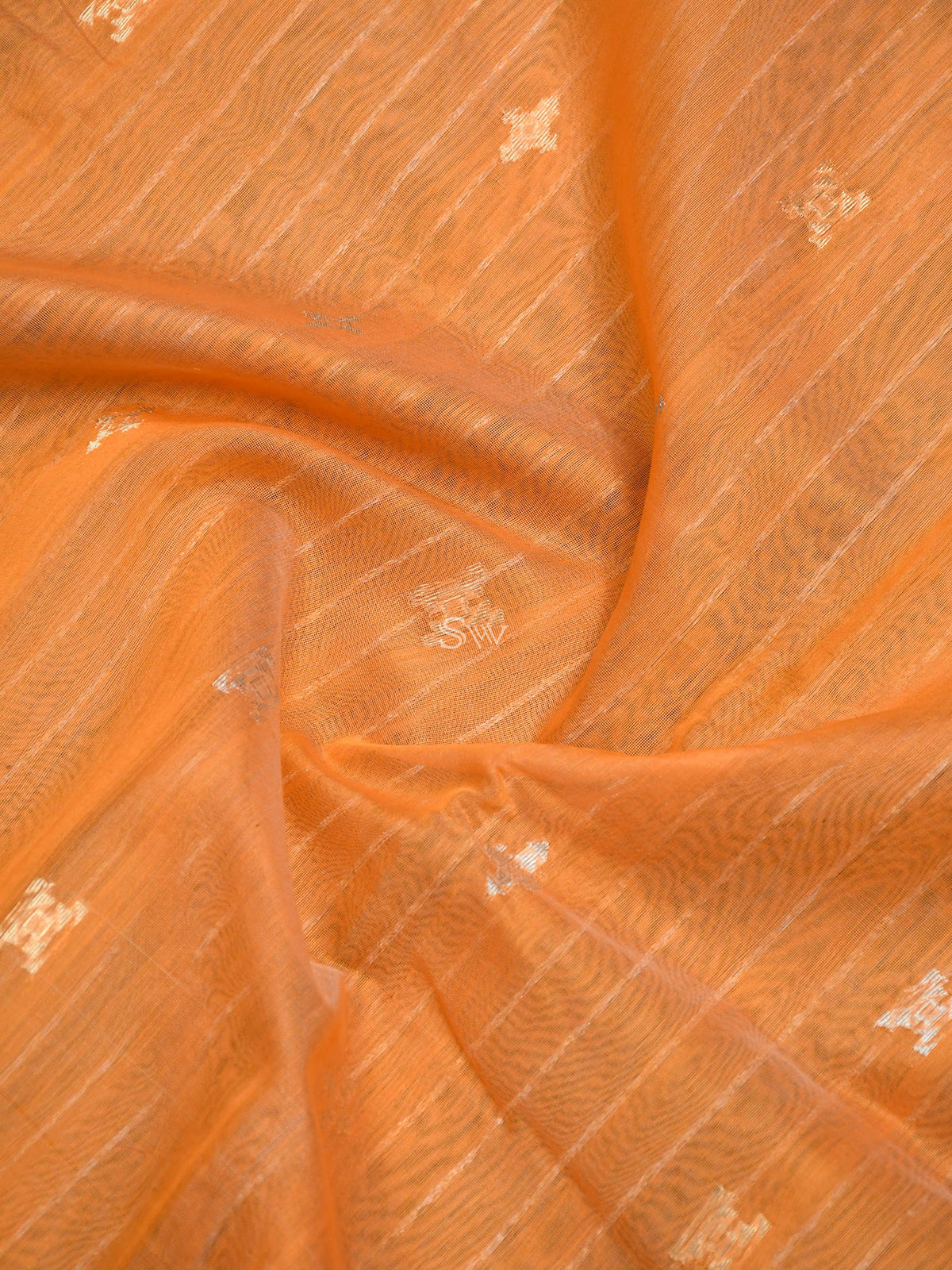 Orange Chanderi Silk Handloom Banarasi Saree - Sacred Weaves