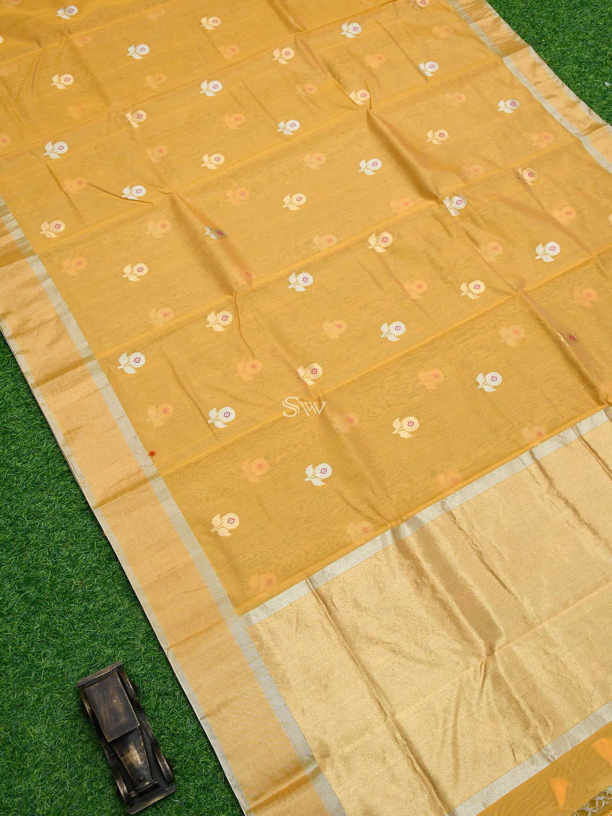  Pastel Orange Boota Chanderi Silk Handloom Banarasi Saree - Sacred Weaves