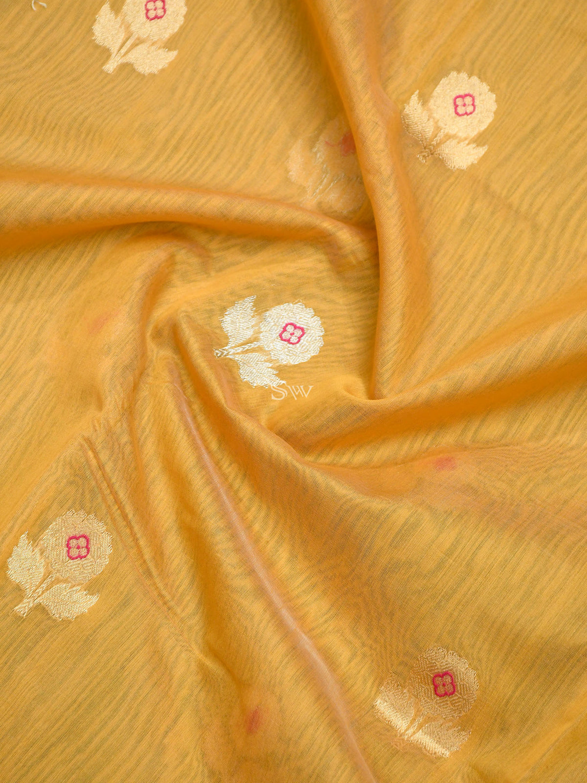 Pastel Orange Boota Chanderi Silk Handloom Banarasi Saree - Sacred Weaves