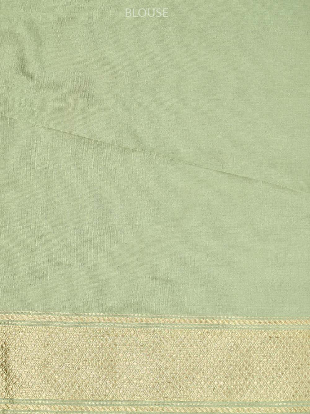 Pista Green Jaal Katan Silk Handloom Banarasi Saree - Sacred Weaves