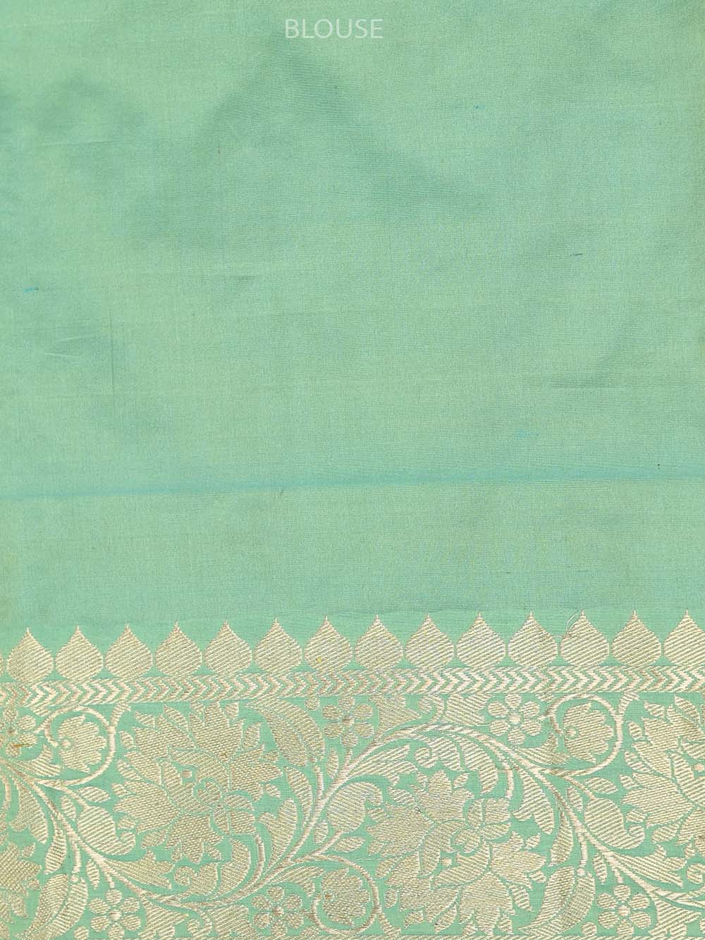 Sea Green Meenakari Katan Silk Handloom Banarasi Saree - Sacred Weaves