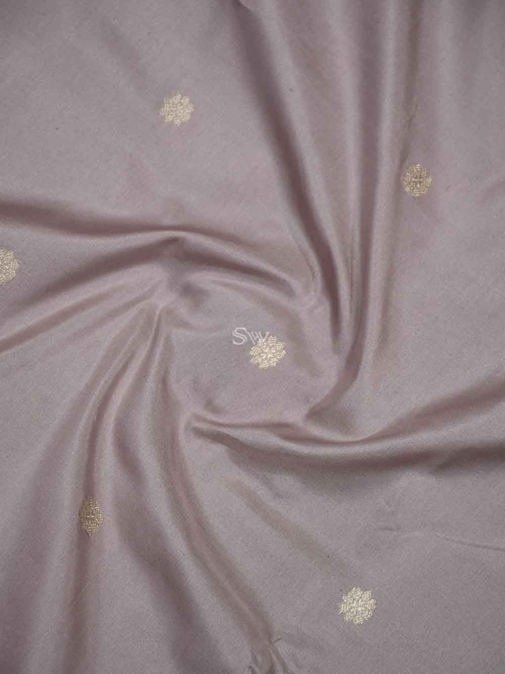 Dusty Pink Booti Katan Silk Handloom Banarasi Saree - Sacred Weaves