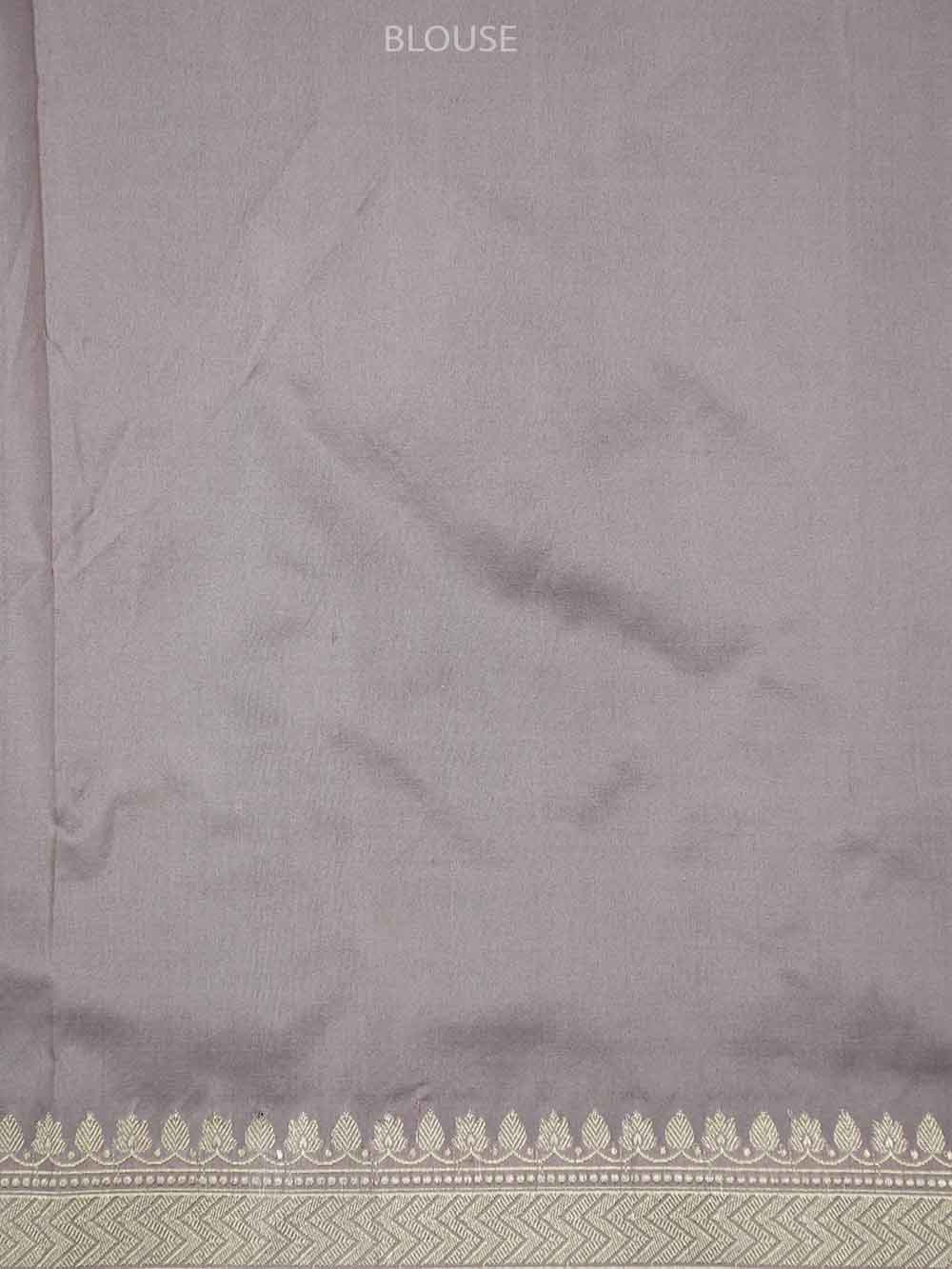 Dusty Pink Booti Katan Silk Handloom Banarasi Saree - Sacred Weaves