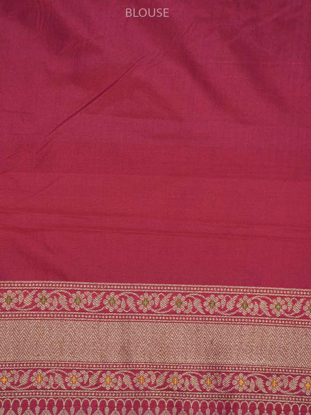 Bright Pink Katan Silk Brocade Handloom Banarasi Saree - Sacred Weaves