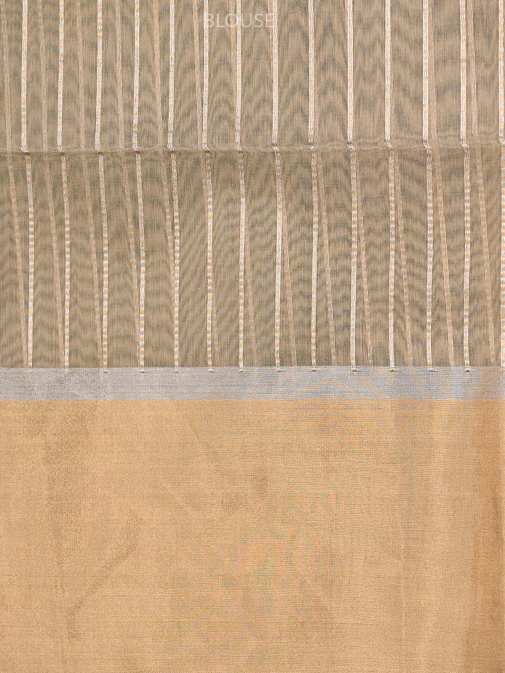 Beige Booti Chanderi Silk Handloom Banarasi Saree - Sacred Weaves