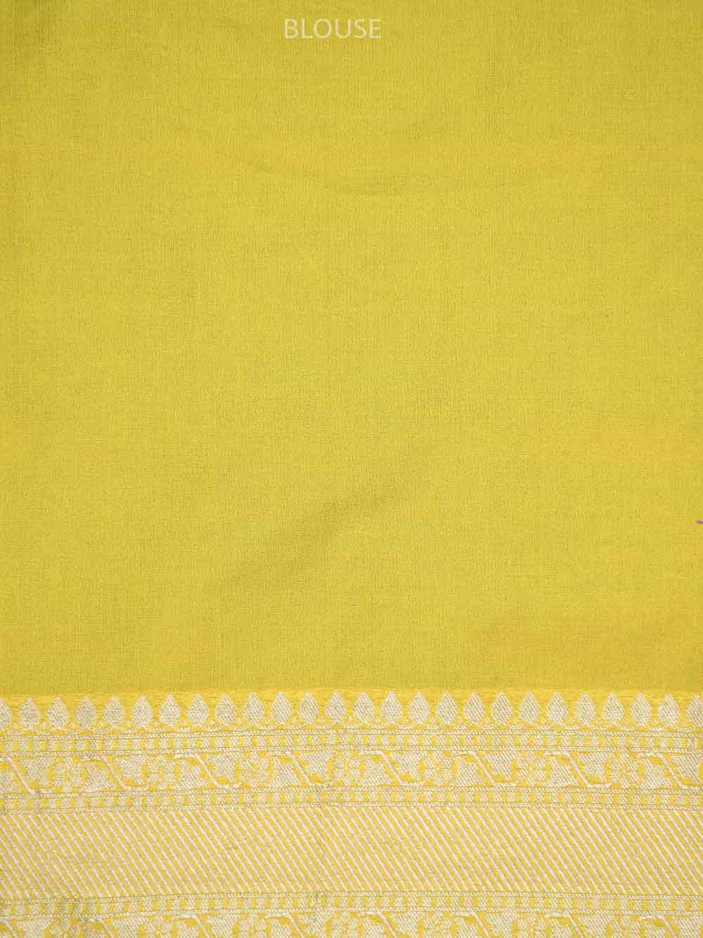 Yellow Uppada Katan Silk Handloom Banarasi Saree - Sacred Weaves